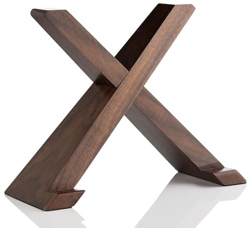 MÖNKE Vinyl Record Stand - an Elegant Display Shelf Made from Solid Wood - This Tabletop Vinyl Record Holder Will Fit Any Album (Walnut)