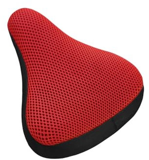 Fahrrad Sattelbezug, Gepolsterter Fahrradsattel überzug Bequemer Sitzbezug für Fahrradzubehör Weich Atmungsaktiver, Leicht zu Tragen und Passend für meisten Fahrräder wie Rennrad, Mountainbike (red)