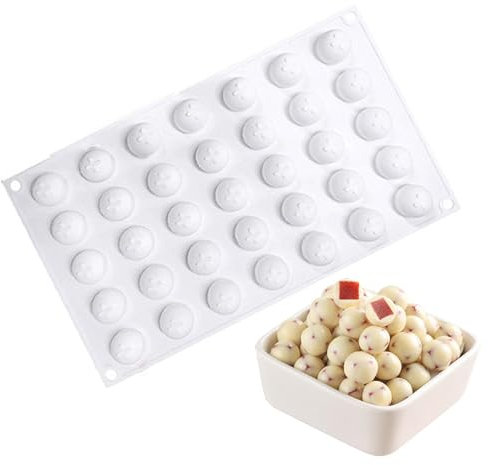 lurora2021 35 Cavités Moule En Silicone Sphère 2.2cm Moules À Chocolat Sphère Moule À Boule de Chocolat Sphérique Moule Boule pour La Fabrication de Chocolat, Gâteau, Gelée, Mousse diy
