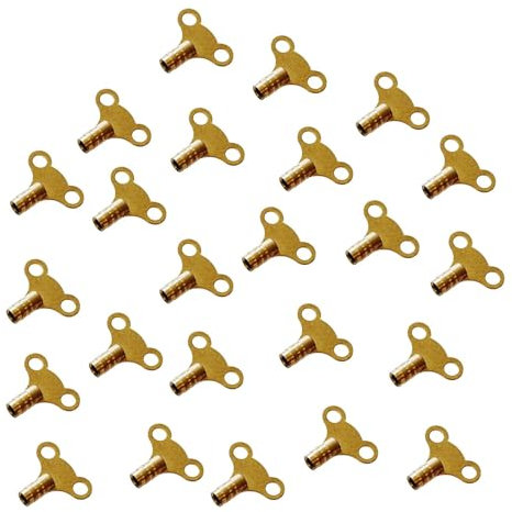 PNJB Radiator Key, Clock Type Solid Brass Key, Key for Bleeding and Air Vent, Radiator Valve, Easy Grip, Sturdy and Durable Design, Venting Air Valve (24 Pcs)