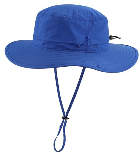 Decentron Mens UPF 50+ Boonie Bucket Hat for Fishing Hiking Garden Work Outdoor Sun Hat Royal Blue
