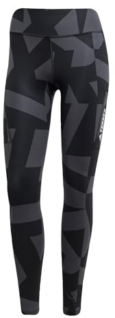 adidas Women's Terrex Multi Printed Tights, Carbon/Black/Black/Black, 22