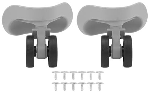 1 Paar Koffer Rollen Ersatz mit Schraubensatz, ABS Gummi Gepäck Räder Universal Tragbar Kofferrollen Ersatzrollen für Trolley Koffer Reisekoffer(Grau)