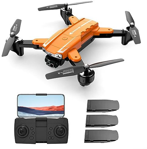 Jemora Drone de Control Remoto GPS con cámara 4K Cámara Dual 5GWIFI Evitación de obstáculos Doble GPS Control Remoto de Desplazamiento óptico Qudcopter Sígueme para niños Adultos 3 Batería