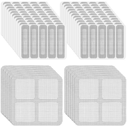 Quelcc 110 Pcs Kit Riparazione Zanzariere, Toppe per Zanzariere, Ripara Zanzariera in Fibra di Vetro, Nastro Ripara Zanzariere, Ripara Rapidamente Strappi per Finestre e Porte, Riparazione Finestre