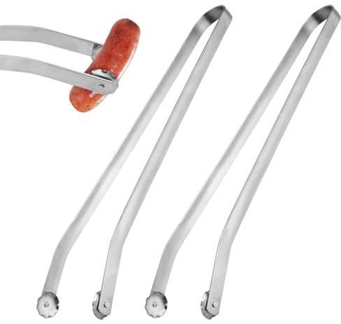2 Pieces Pince Barbecue Roulette, 39cm Pince Barbecue Inox, Professionnel Pince Saucisse Barbecue, Pince Barbecue Longue pour Cuisine, Pique-Nique, Transformation des Aliments Sur le Gril