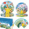 61PCs Geburtstag Partygeschirr Set, Party Set Geburtstag Deko, Servietten Geburtstag Teller Tischdecke, Kindergeburtstag Deko Party Zubehör