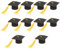 Mipcase Graduation Caps Cake Topper: 10pcs Mini Trencher Caps Decorations Cupcake Toppers Mini Graduation Caps for Graduation Party Congrats