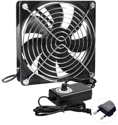 ALAMSCN 120mm Lüfter 12V PC Lüfter Gehäuselüfter mit AC 110V 220V Geschwindigkeit Kontrolle 3V bis 12V für Chassis Verstärker Router, 120mm x 25mm