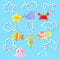 8 Pcs Sea Creature Moulds Fondant Cutters Animals Under The Sea Fish Cookie Cutters Beach Ocean Stamps for DIY Pastry Chocolate Dessert Baking Biscuit, Shark Whale Seahorse Starfish Dolphin Fish