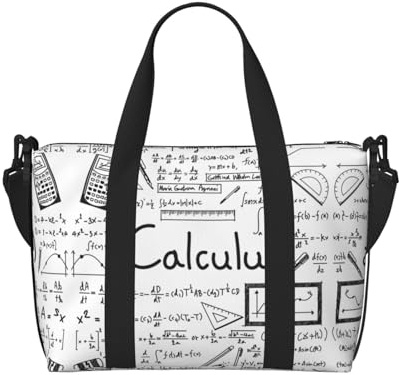 Math Geometrie Geek Calculus Handheld Crossbody Reisetasche Single Shoulder Handtasche Sport und Fitness Tasche Reisegepäck Tasche, Schwarz , Einheitsgröße
