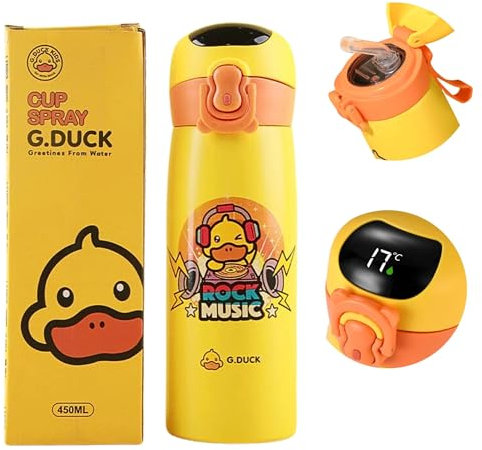 Cantimplora infantil de acero inoxidable para niños, botella térmica de 450 ml, botella de agua para niños, de acero inoxidable, para la escuela, a prueba de fugas, sin BPA (roca)