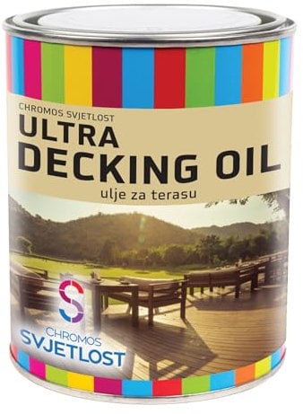 Chromos Svjetlost Ultra Decking Oil – Oak Wood 2.5L | UV Protection, Water-Resistant Exterior Finish | Deep-Penetrating Oil for Outdoor Wooden Surfaces