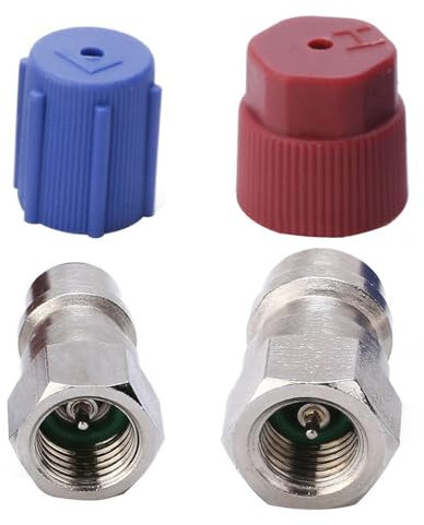 Adapter-Set für Klimaanlage, Schnellkupplung, AC R134 A – Adapter für Klimaanlage, Anschluss Ca oben/unten, Umwandlungsadapter 1/4 Zoll auf 7/16 Zoll bis 20 Unf, geeignet für Kühlmittel der