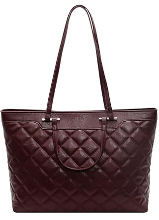 Makukke Gesteppte Damen Tote Bag Handtasche, Kunstleder Umhängetasche Groß Shopper Aesthetic Stepptasche Tasche Schultertaschen für Arbeit Büro Reisen Einkaufen Schule