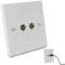 TV Aerial Socket Plate,Double FM Coaxial Satellite Wall Socket Cable Faceplate Outlet Cover for Television Radio Connections Dual 2 Gang White