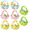 8 Stück Osterkörbchen Bastelidee Osternester zum Befüllen, Ostern Geschenke Kinder, Osterdeko Outdoor, Osternest, OsterköRbchen Kinder, Osterhasen DIY Osternest Geschenkkörbchen