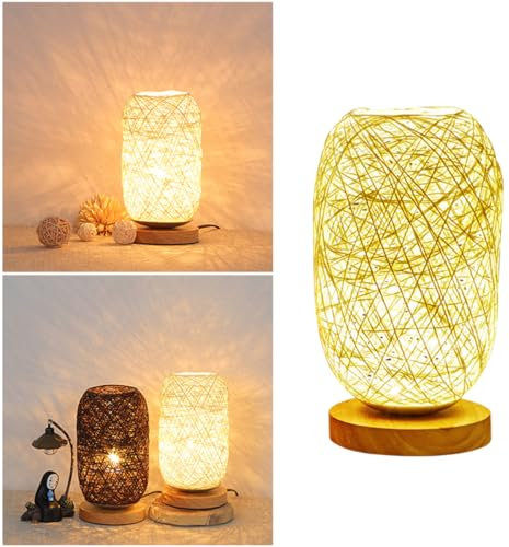 DOITOOL Rattanleuchte Mit Led-kugeln Verstellbare Usb-lichterkette Dekorative Rattankugelleuchten Für Innen Und Außenbereich Warme Party Und Heimdekoration Gelb