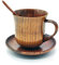 AYXAMO Tazzine Caffe，Tazza Da Caffè 3Pcs Set di legno, Tazza, Piattino Cucchiaio Insieme di caffè in grani Strumenti Accessori
