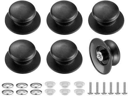 Qacpahucy 6 Piezas Perillas para Tapa de Cacerola - Pomo Tapa Olla - Asas Pomos Universales - Perilla Olla con Tornillos - Tapadera para Utensilios de Cocina de Repuesto
