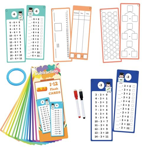 Multiplikation FlashCard, Times Tische Flash -Karten, Flash -Karten für Kinder, 2 trockene Stifte, interaktives Lernspiel, doppelseitig für Kinder
