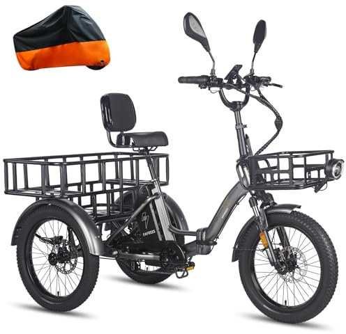Fafrees F20 Mate E-Bike Dreirad für Erwachsene 20 Zoll 48V 23,45Ah Akku [ Offiziell ] Elektrofahrrad 65 N.m, Elektro Lastenfahrrad 180kg, Ebike Dreirad für Damen und Herren, Klapprad -Update