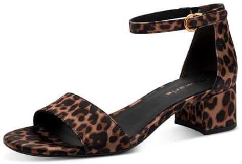 Tamaris Damen Heeled Sandals Textil, braun, 40 EU