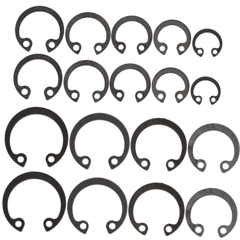 Mikikit Anelli di Sicurezza in Acciaio C per Alberi Kit Elastici di Tenuta Esterni Resistenti per Riparazioni Meccaniche e Manutenzione Anelli di Bloccaggio Antiscivolo per Ingranaggi e