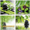 ARTland Wanddeko Glasbilder Wandbild Glas Bild Set 4 teilig je Quadratisch Asien Wellness Zen Steine Kleeblatt Pyramide Wasser Enstpannung S6MG