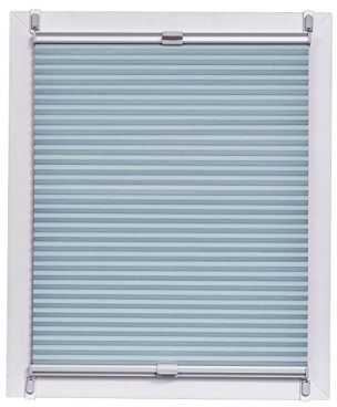 Sunlines Wabenplissee Made in Germany, Tageslicht, Klemmfix Silbergraue Schiene, 95 x 150, Stoff, Blau, 95 x 2.3 x 150 cm