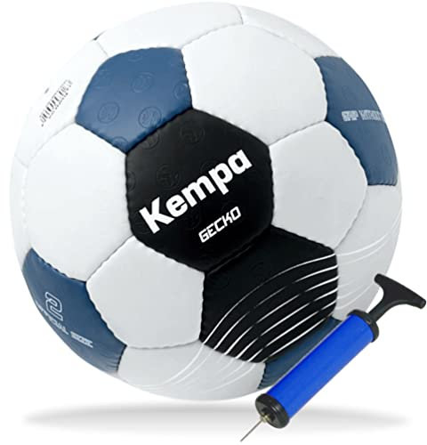 Kempa Handball Top Spiel und Trainingsball schwarz/orange super griffig (3 mit Ballpumpe)