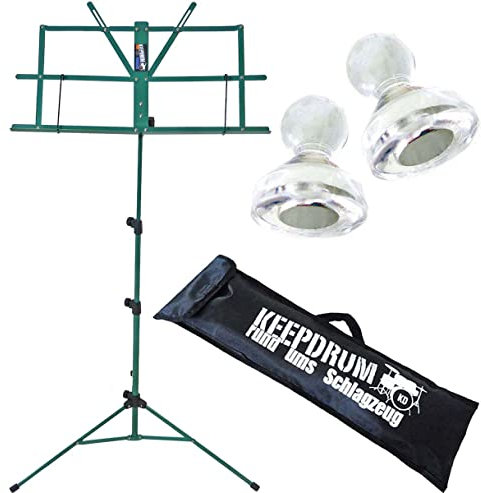 keepdrum MUS2GR Notenstaender Grün + Tasche + 2 Magnete