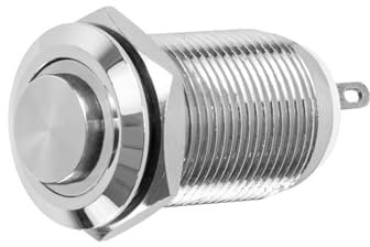 Taster oder Schalter 12V mit LED Beleuchtung (in 5 Farben), 2 Größen (12 oder 16mm) auswählbar (12mm Taster, Weiß)
