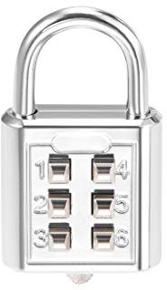 sourcing map Cadenas à Combinaison à 6 Chiffres avec Bouton Poussoir pour Casier, ton argent (code à 3 chiffres)