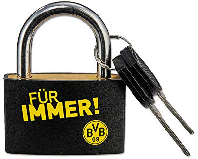 Borussia Dortmund Unisex Bvb-hængelås Schloss, Schwarz/gelb, Einheitsgröße EU