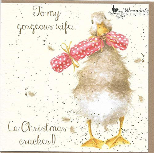 Wrendale Designs Hannah Dale Weihnachtskarte mit goldfarbener Folie, Aufschrift A Lovely Mum