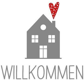 20 Servietten Willkommen weiss als Tischdeko mit Spruch für den Einzug 33x33cm