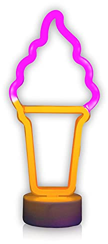 LED-Lampe in Eiscreme-Form - mit Standfuß - Neonlichter - für Bars oder Kinderzimmer