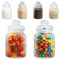 Relaxdays Tarros herméticos, Con tapa, 1000 ml, Almacenaje en la cocina, Vintage, 6 Uds., Transparente