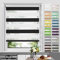 Allesin Doppelrollo Klemmfix ohne Bohren & mit Bohren, Duo Rollos für Fenster und Tür, Klemmrollo Fensterrollo lichtdurchlässig, Sichtschutz und Sonnenschutz, 100x140cm (BxH), Schwarz-Weiss