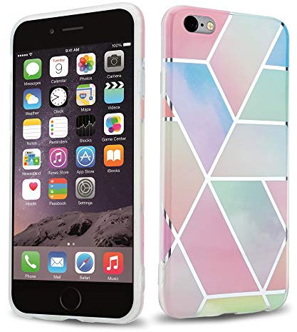 Cadorabo Hülle kompatibel mit Apple iPhone 6 Plus / 6S Plus Schutzhülle TPU Silikon Case Marmor Design Slim Kratzfest Weiche Gummi mit Rundumschutz Case Hülle für iPhone 6 Plus / 6S Plus in Rosa