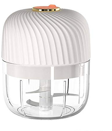 Mini presse à ail électrique, food chopper Portable Food Cutter Mincer USB Charging Portable Rechargeable Meat Grinder Garlic Blender,White,9.6x11.5cm