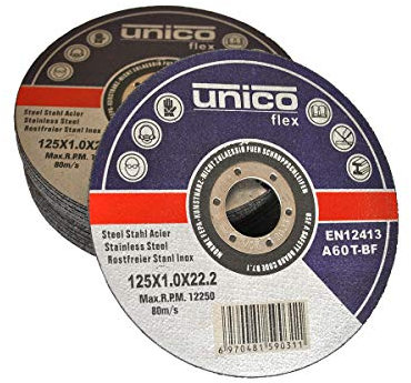 25 Stück Trennscheibe Ø 125mm x 1.0mm für Winkelschleifer Stahl Edelstahl Flexscheibe Inox Metall