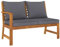 vidaXL Akazienholz Massiv Gartenbank 114,5cm mit Dunkelgrauen Kissen Sitzbank Holzbank Sofa Gartensofa Parkbank Gartenmöbel Bank Terrasse