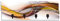 ARTLAND Wandgarderobe Garderobenpaneel Holz mit 4 Haken 90x30 cm Design Garderobe mit Motiv Abstrakt Design Modern Orange U1UO