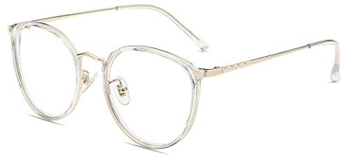 Firmoo Blue Light Blocking Glasses for Women Men, Anti Glare Eyestrain Computer Gaming Glasses, Anti Bluelight Blue Blocker Non Prescription Eyeglasses (Transparent)