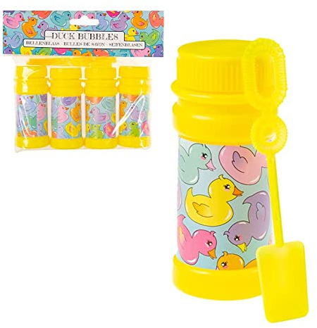 BEMIRO Seifenblasen Ente 4er Set im Beutel - jeweils 60 ml, Seifenblasen, Seifenblasen Kinder, Seifenblasen Set, Seifenblasen Hochzeit, Seifenblasen Kinder Mitgebsel