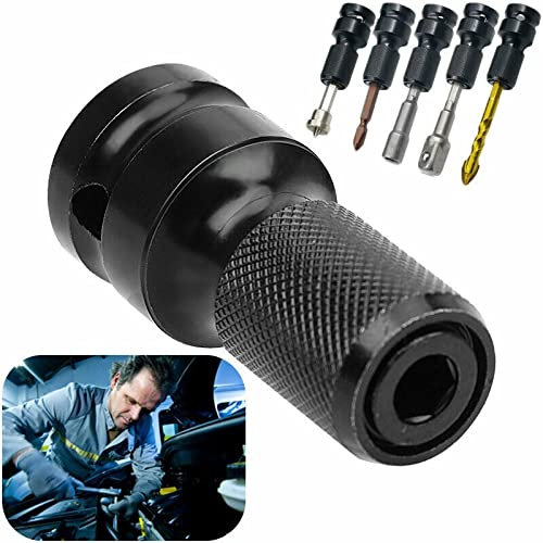 2-teiliges Stecknuss-Adapter-Set Sechskantschaft 1/2-Zoll-Antrieb auf 1/4-Zoll-Schlagbohrer-Schraubendreher Sechskant-Schraubendreher-Bit-Holding-Stecknuss für 1/4-Zoll-Sechskantschaft