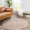 carpet city Shaggy Hochflor Teppich - Rund 120 cm - Sand-Beige - Langflor Wohnzimmerteppich - Einfarbig Uni Modern - Flauschig-Weiche Teppiche Schlafzimmer Deko