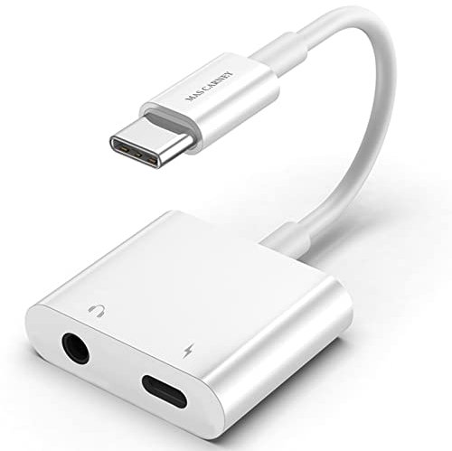 MAS CARNEY │ USB Typ C auf 3,5 mm Kopfhörer und Ladegerät Adapter kompatibel mit Pixel 5 4 3 XL, Galaxy S22 S21 S20 S20+ Note 20, Ipad Pro, MacBook